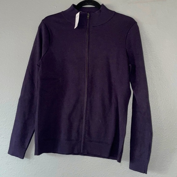 Lands End Outfitters Black Full Zip Sweater - Picture 1 of 4